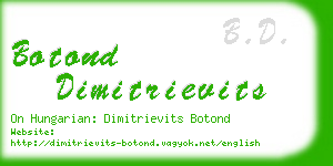 botond dimitrievits business card